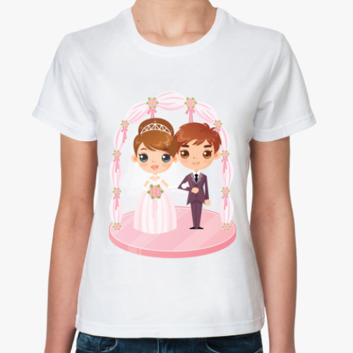 Классическая футболка с принтом Свадьба