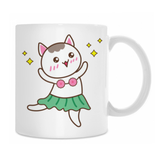 Кружка с принтом Гавайская Кошка