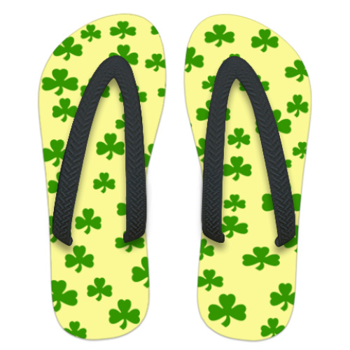 Шлепанцы (сланцы) с принтом  'Клевер'