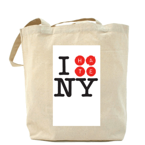 Сумка шоппер с принтом I HATE NY