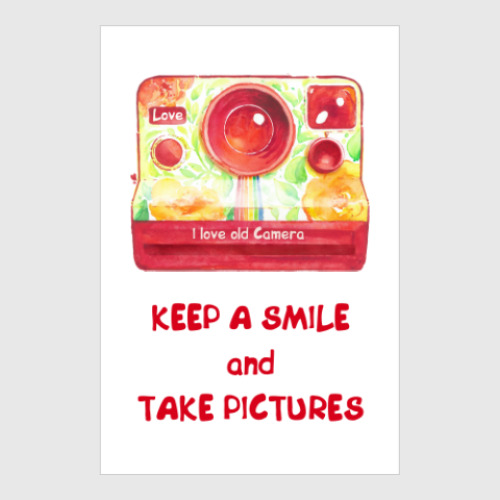 Постер с принтом Акварельный Полароид