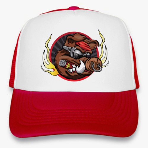 Кепка-тракер с принтом Брутальный Кабан