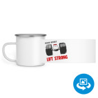 Кружка металлическая белая (круговая запечатка)