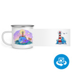 Кружка металлическая белая (круговая запечатка)