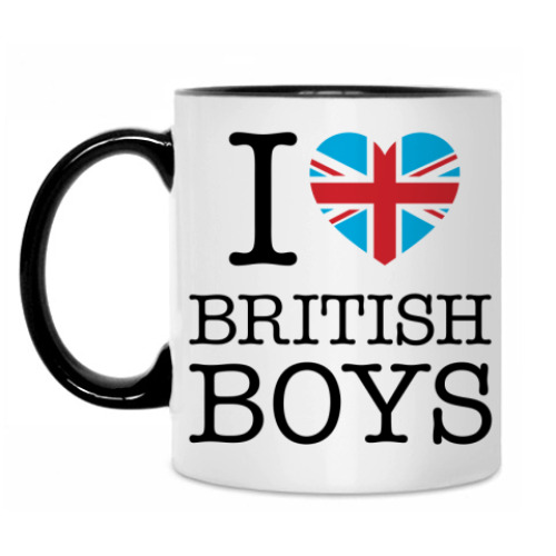 Кружка с принтом I love british boys