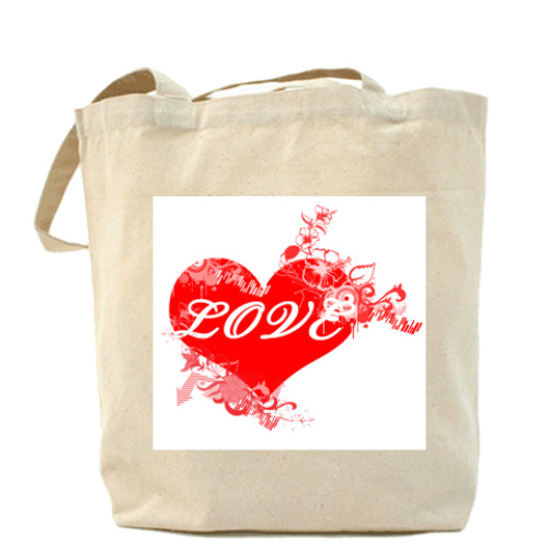 Сумка шоппер с принтом Любовь это...