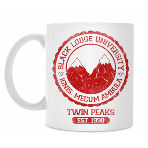 Кружка с принтом Twin Peaks University символ