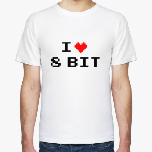 Футболка с принтом I Love 8 bit