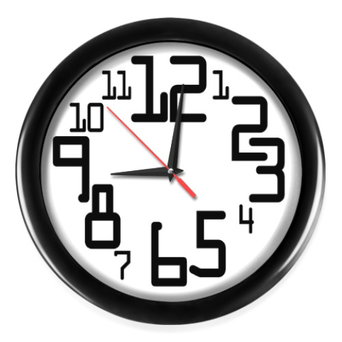 Настенные часы с принтом Большие цифры