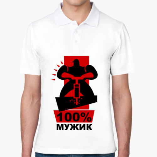 Рубашка поло с принтом Мужик