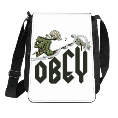 Сумка-планшет с принтом Obey. Zomby