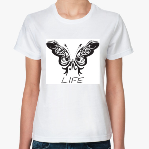 Классическая футболка с принтом Life