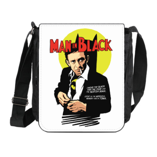 Сумка на плечо (мини-планшет) с принтом Человек в чёрном
