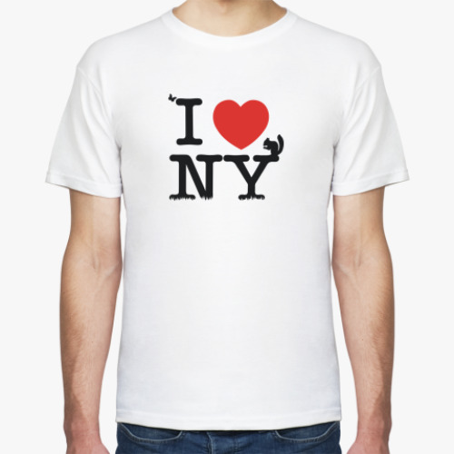 Футболка с принтом  I love NY