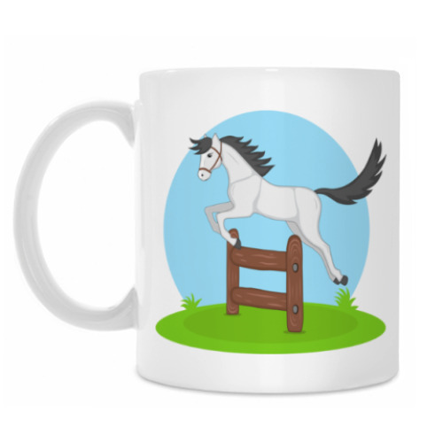 Кружка с принтом jumping horse