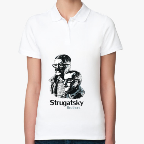 Женская рубашка поло (печать) с принтом Братья Стругацкие