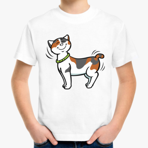 Детская футболка с принтом Кот-котофеич