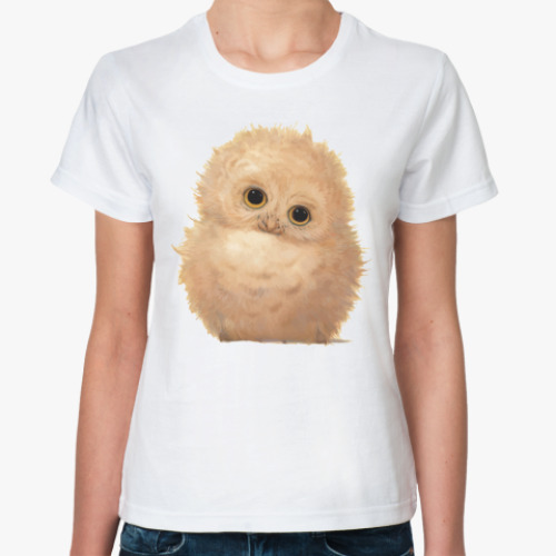 Классическая футболка с принтом Милый совёнок