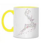 Двухцветная кружка Олень