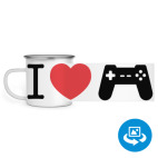 Кружка металлическая белая (круговая запечатка)