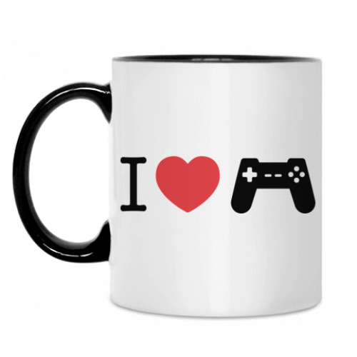 Кружка с принтом Я ЛЮБЛЮ ИГРАТЬ