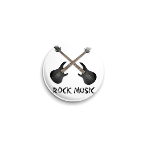 Значок 25мм с принтом Rock music