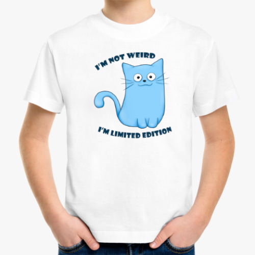 Детская футболка с принтом Кот Limited Edition