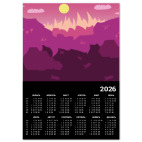 Календарь A2 2026, черный Горный пейзаж