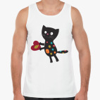 Майка Tank Top Кот с сердцем