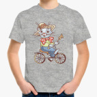 Кот на велосипеде