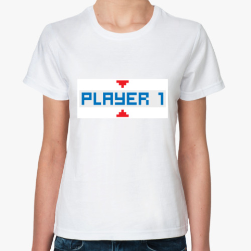 Классическая футболка с принтом Player 1