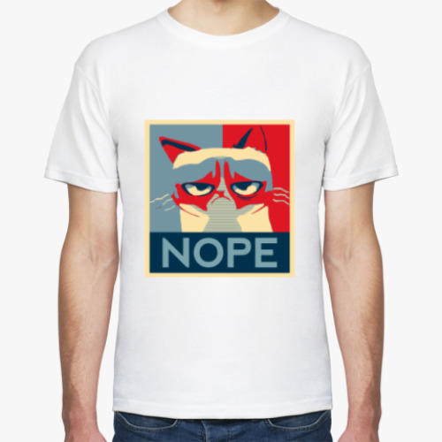 Футболка с принтом Grumpy cat - NOPE