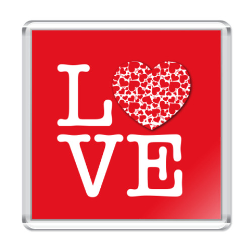 Магнит с принтом LOVE (Сердце)