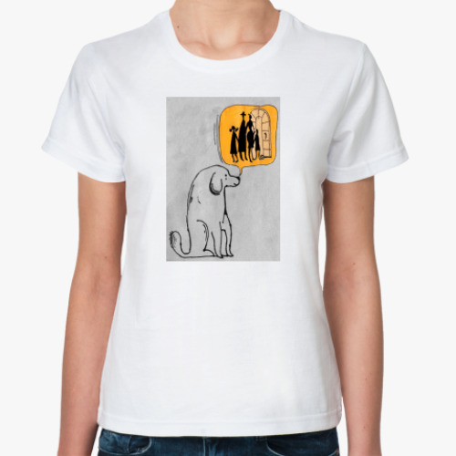 Классическая футболка с принтом собака