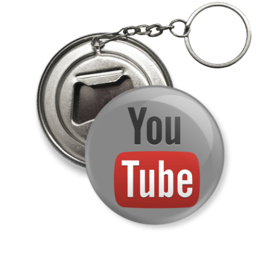 Брелок-открывашка с принтом YouTube