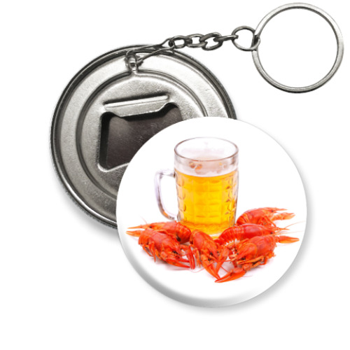 Брелок-открывашка с принтом  Пиво-раки