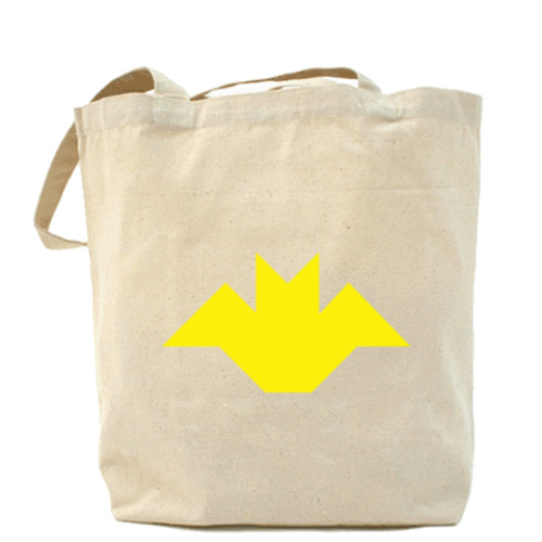 Сумка шоппер с принтом Летучая мышь танграм