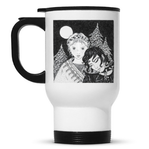 Кружка-термос с принтом Кай и Герда