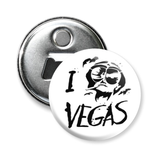 Магнит-открывашка с принтом Люблю Вегас