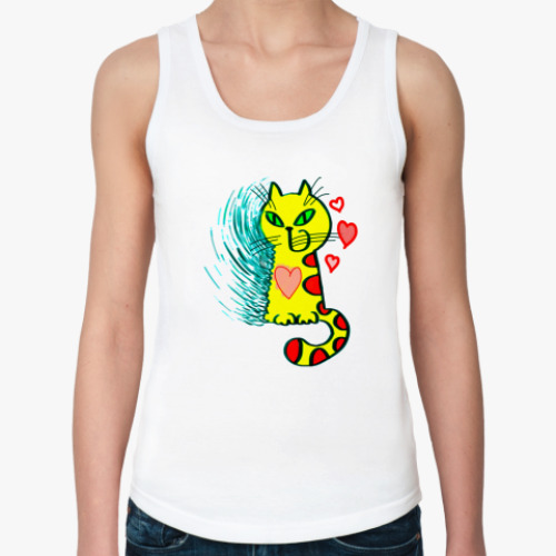 Женская майка с принтом Кошка