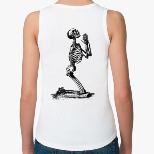 Женская майка с принтом  скелет