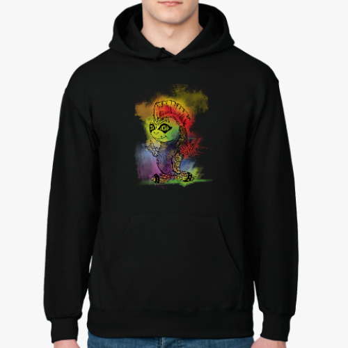 Толстовка худи с принтом Рыбка-панк