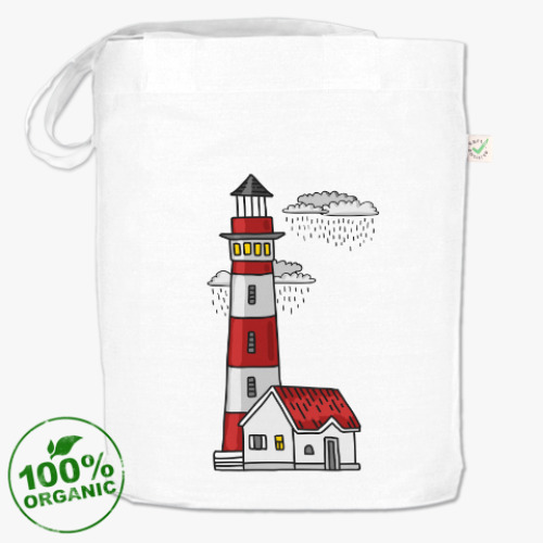 Сумка шоппер с принтом Красный маяк