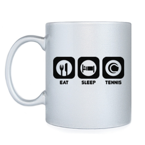 Кружка с принтом Eat sleep tennis