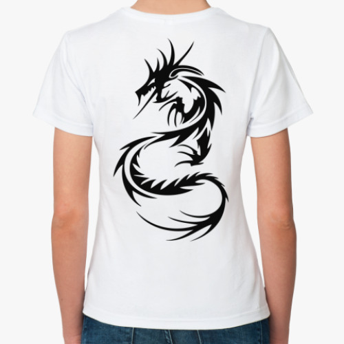 Классическая футболка с принтом Дракон
