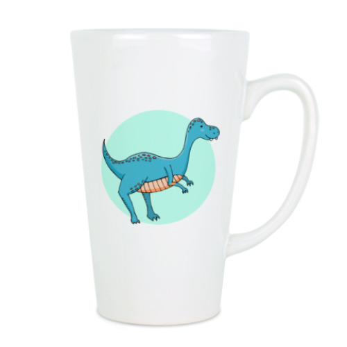 Чашка Латте с принтом Динозаврик