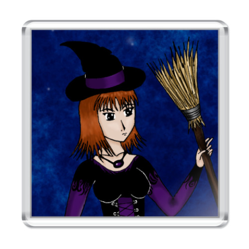 Магнит с принтом  Ведьма