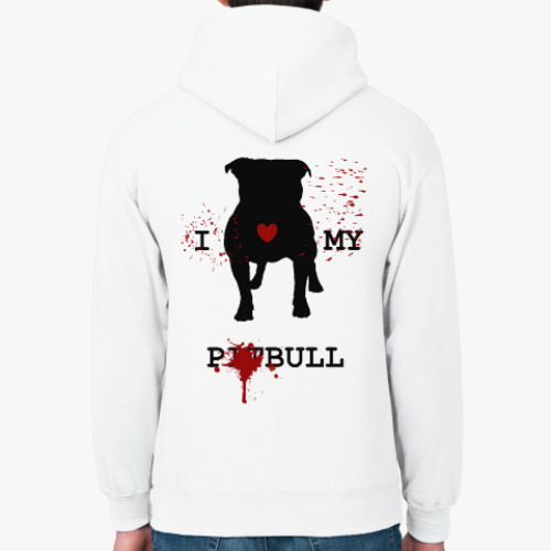 Толстовка худи с принтом I love my pitbull