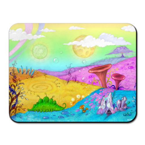 Коврик для мыши с принтом Фантастический пейзаж