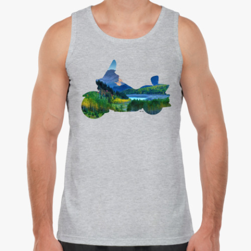 Майка с принтом Мотопейзаж